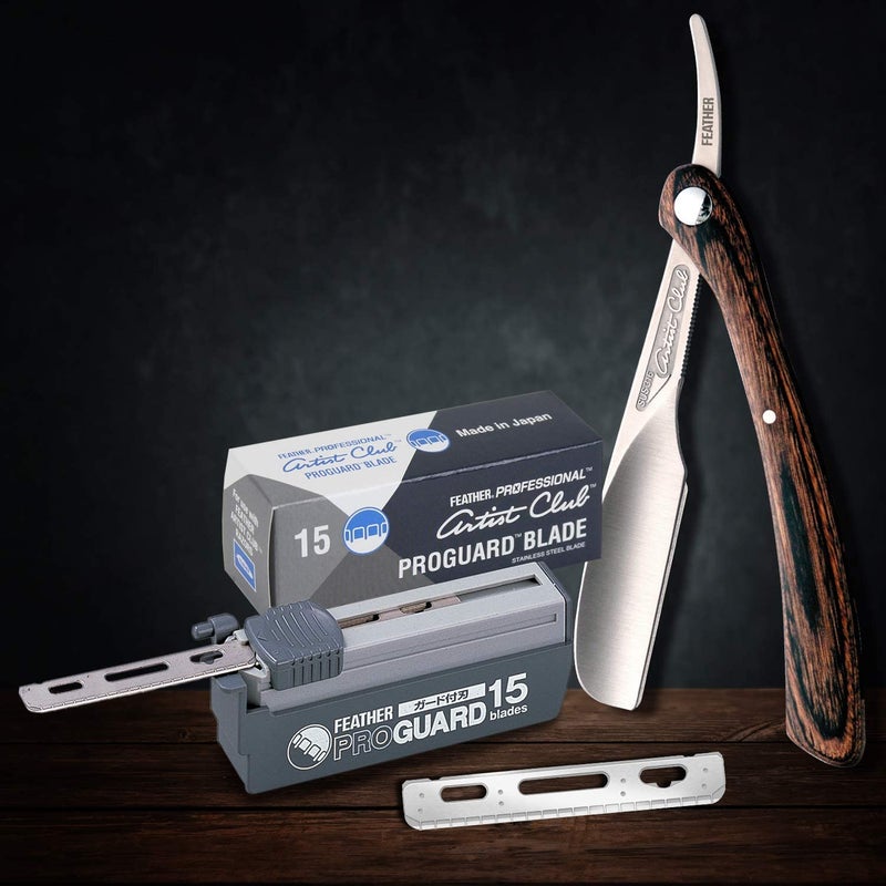 Feather Artist Club ProGuard Razor Blades - (5 Pack of 15) - Single Straight Edge Razor Blades with Guard Refills for Shaving - For Men & Barbers - Image 4